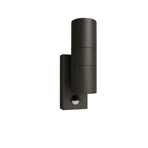 Buitenlamp met PIR sensor | Bewegingsmelder | 2x GU10 fitting | IP65 | Mat zwart