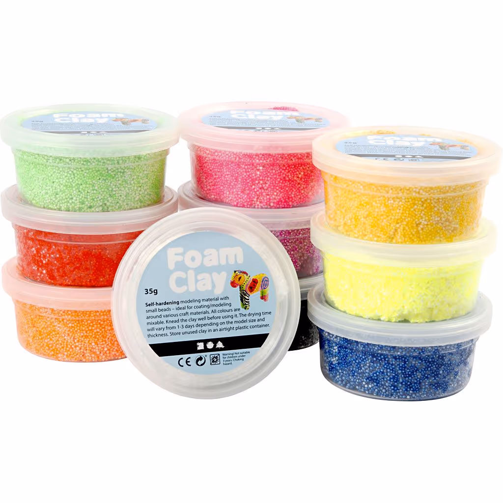Foam Clay 10 doosjes 35gr Diverse kleuren