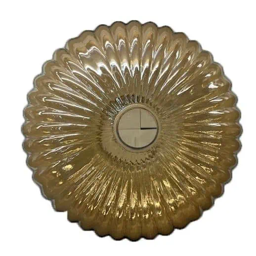 Glazen kap I15471S – Handgemaakt UFO-vormig ribbelglas in amberkleur - Afbeelding 3