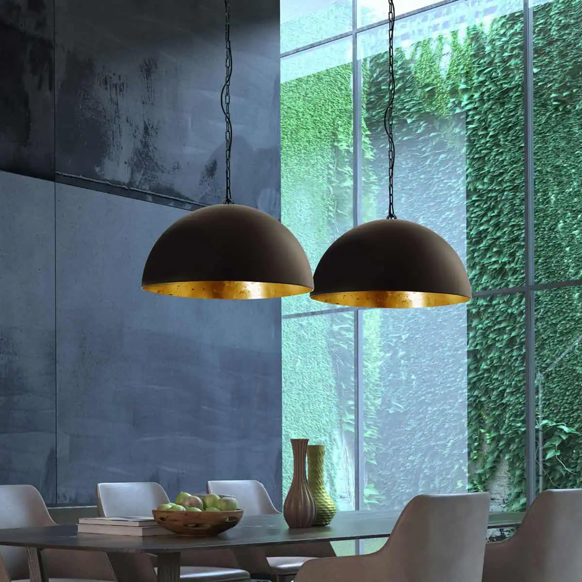 Hanglamp Semicirkel 2556ZW Zwart 2 lichts met E27 fitting - Afbeelding 5