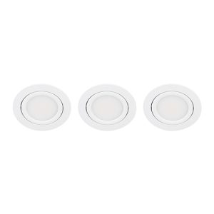 Set 3x Bella Ondiepe LED spot kantelbaar 5Watt rond WIT dimbaar