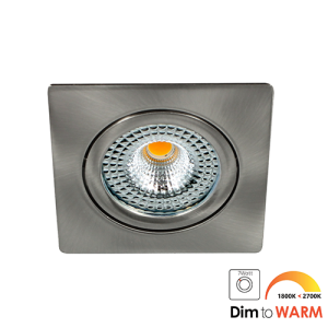 Bella Ondiepe LED spot kantelbaar 7Watt vierkant NIKKEL dimbaar – dim to warm – interne driver