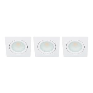 Set 3x Bella Ondiepe LED spot kantelbaar 5Watt vierkant WIT dimbaar