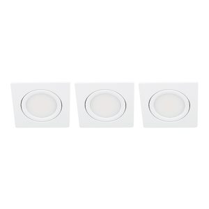 Set 3x Bella Ondiepe LED spot kantelbaar 5Watt vierkant WIT dimbaar – interne driver