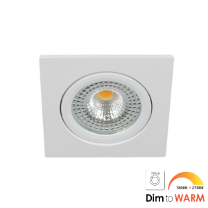 Bella Ondiepe LED spot kantelbaar 7Watt vierkant WIT dimbaar – dim to warm – interne driver