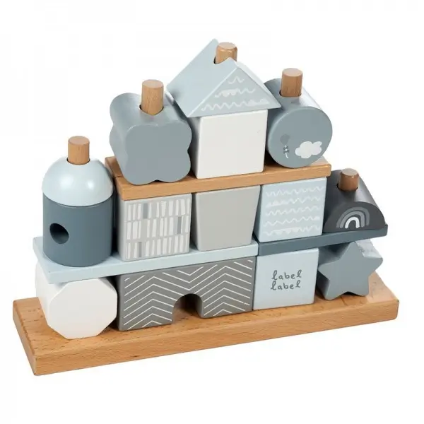 Label Label Stapelhuis blauw - Afbeelding 2