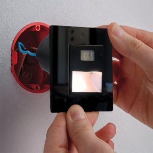 Rome LED wand-trapverlichting CCT switch PIR 1.5Watt ZWART vierkant