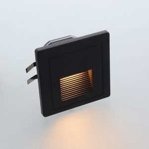 LED Trapverlichting 1,5W – warm wit – vierkant – zwart – IP65