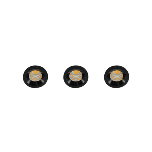 Set 3x Eris LED mini spot 3Watt rond ZWART dimbaar