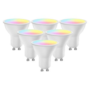 Set 6x Smart GU10 Wi‑Fi lamp 5W – RGB + CCT (warm & koel wit)