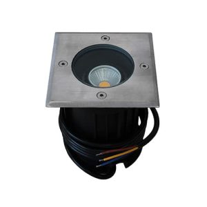 LED grondspot GU10 5Watt COB vierkant RVS dimbaar IP65